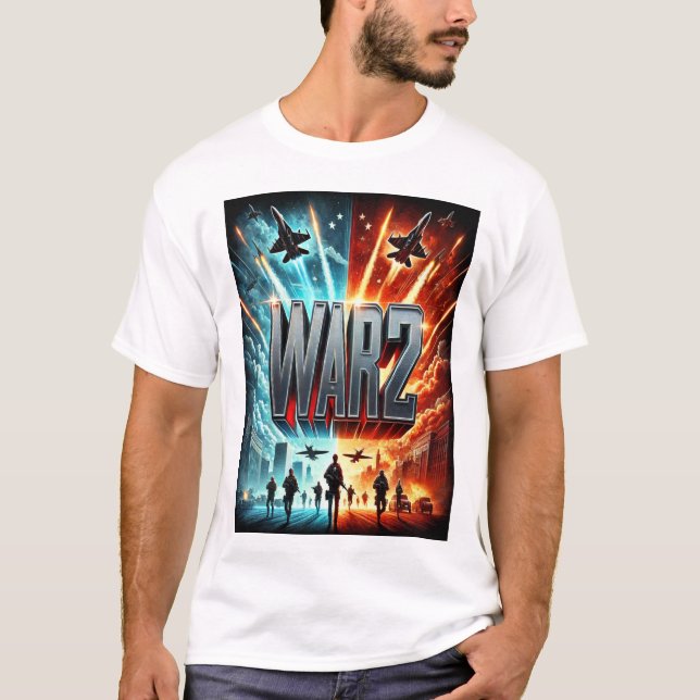 "Guerra 2 Ação Filme T-Shirt - qualidade premium : (Frente)