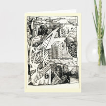 "Guerra Moderna", Cartão de desenho de tinta