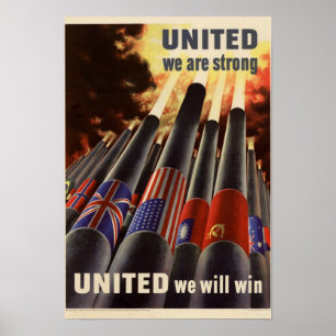 Guerra mundial patriótica poster unido