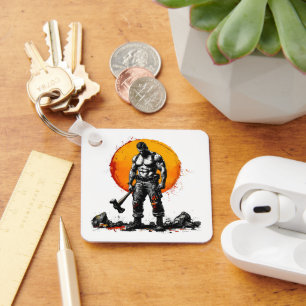 guerreiro barbárie fantasma medieval Chaveiro