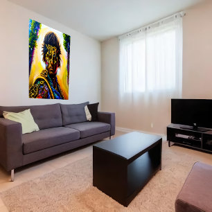Guerreiro em armadura colorida   AI Art Poster