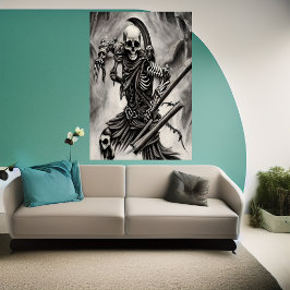 Guerreiro esqueleto Spooky | AI Art Poster