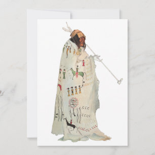 Guerreiro Indiano com Pipe Retrato de Karl Bodmer