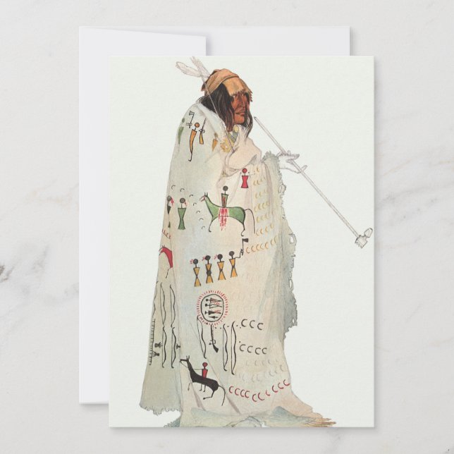 Guerreiro Indiano com Pipe Retrato de Karl Bodmer (Frente)