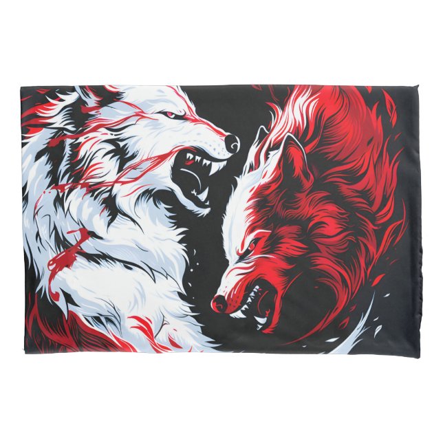 Guerreiro Lobo Cósmico Branco Vermelho (Frente)