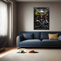 Guerreiro na armadura negra | AI Art Poster