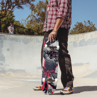 Guerreiro Samurai Feroz Kanji Japonês Skateboard