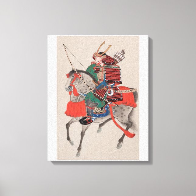 Guerreiro Samurai Japonês sobre Arte de Canvas Cav (Frente)