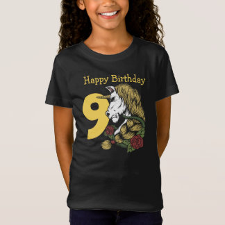Guerreiro Unicorn amarelo 9º aniversário T-Shirt