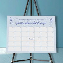 Guess the Birth Date Blue Soda Theme Baby Shower