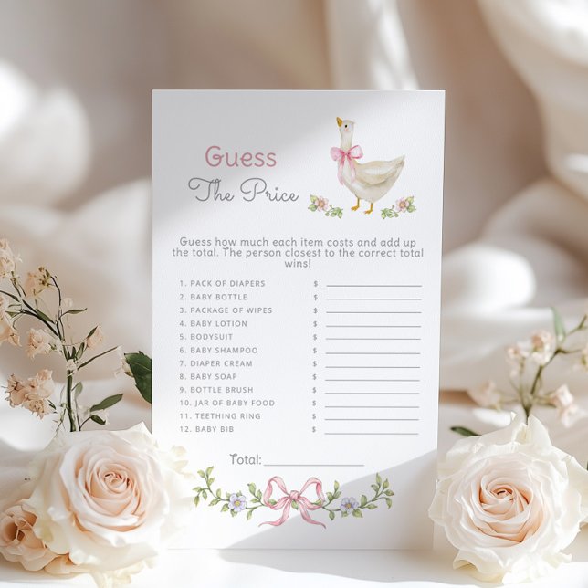 Guess the Price Goose Books baby shower game (Criador carregado)