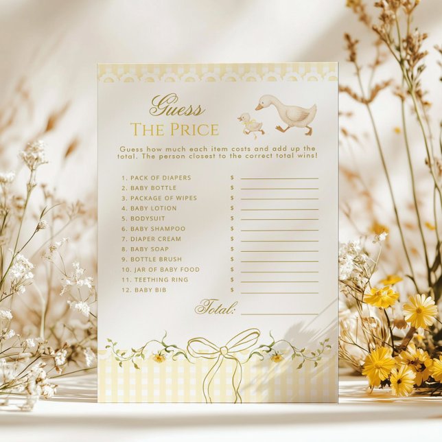 Guess the Price Silly Goose Baby shower game (Criador carregado)
