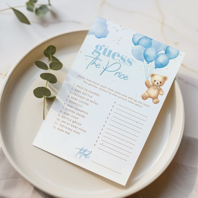 Guess the price Teddy bear baby shower game (Criador carregado)