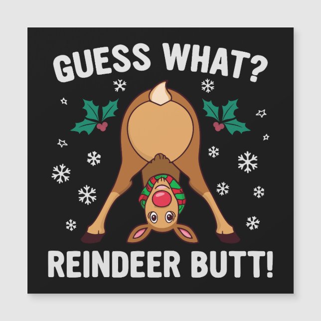 Guess What Reindeer Butt Christmas Joke (Frente)
