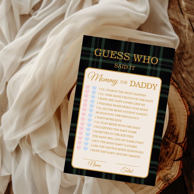 Guess Who Mommy or Daddy Game Card Teddy Bear (Criador carregado)