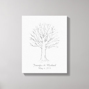 Guestbook da árvore de Thumbprint das canvas