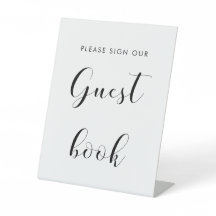 Guestbook Elegante de Casamento Negro e Branco