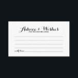 Guia de Casamento de Script Elegante e Cartão de D<br><div class="desc">Adicione um toque pessoal ao seu casamento com um conselho de casamento elegante e um cartão de desejos. Este cartão de conselho apresenta o título no estilo de fonte elegante e preto da caligrafia moderna e detalhes no estilo de fonte sans serif preto em fundo branco. Perfeito para casamento, chá...</div>