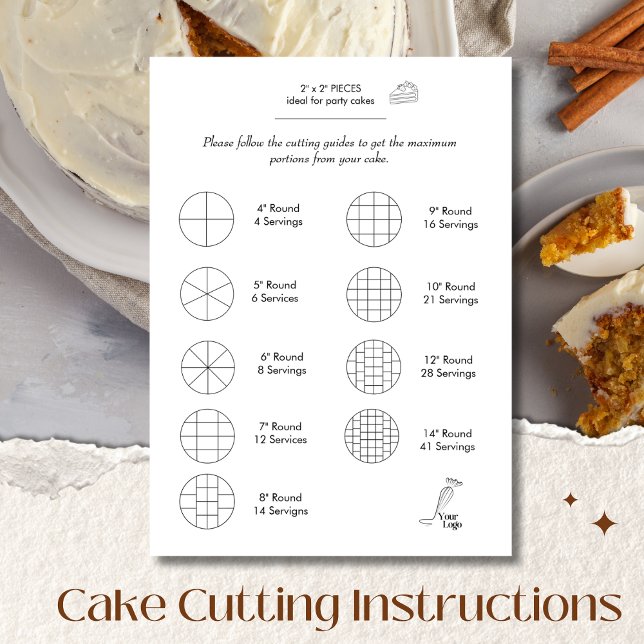 Guia De Corte De Bolo Simples (Cake Cutting Guide Round Bakery Simple)