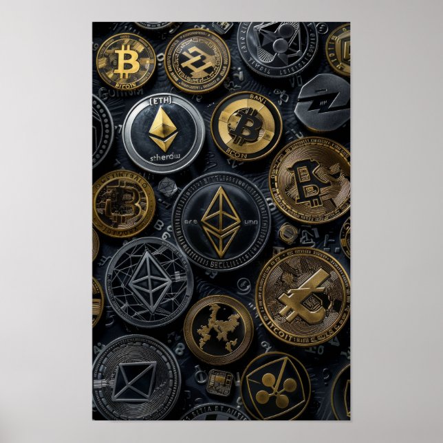 Guia de Criptomoeda para Poster de Iniciantes (Frente)