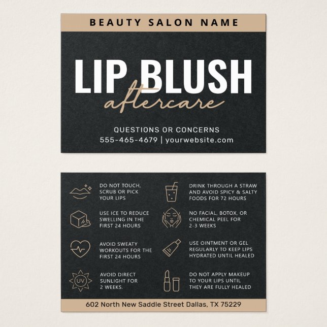 Guia de Cuidados Pós-Aplicação de Blush Labial Lux (Frente & Verso)