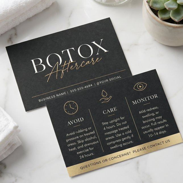 Guia de Cuidados Pós-Botox Preto Luxo Dourado (Criador carregado)