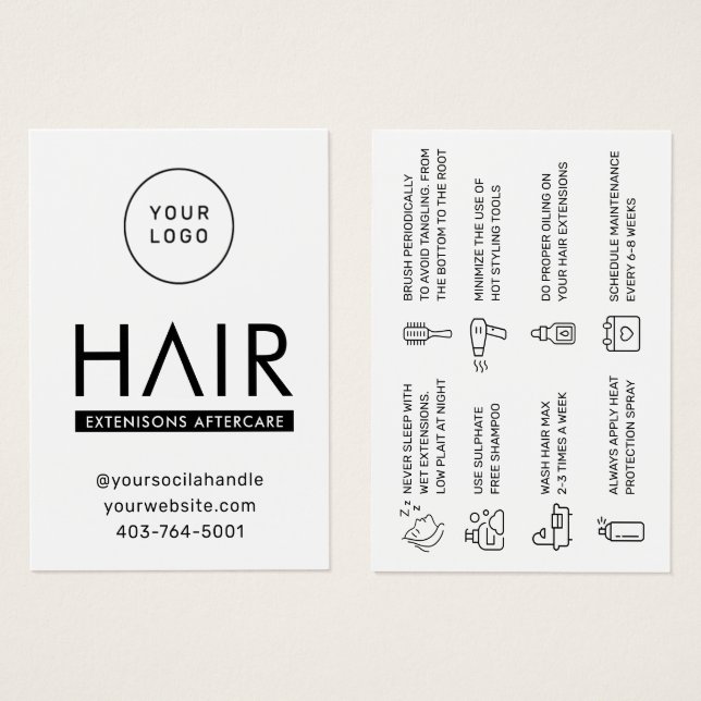 Guia de Cuidados Pós-Implante de Cabelo Minimalist (Frente & Verso)