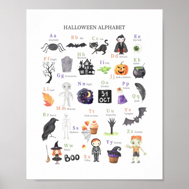 Guia de Estudo para Crianças Poster do Halloween A (Frente)