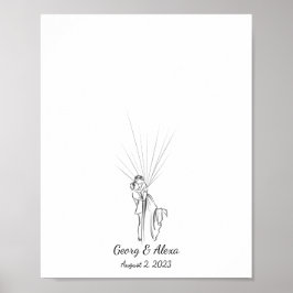 Guia de Impressão Digital de Casal de Casamento