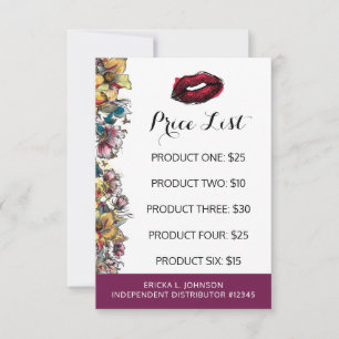 Guia de Lista de Preços do Distribuidor Lipstick