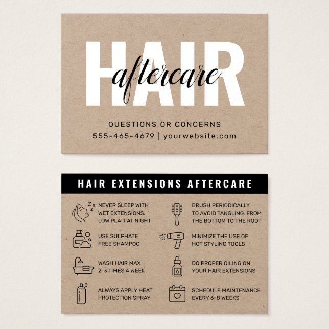 Guia de Pós-Tratamento de Cabelo Moderno Natural K (Frente & Verso)