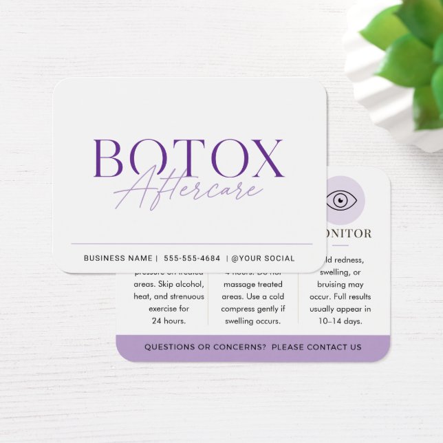 Guia de Pós-Tratamento Mínimo Botox Roxo (Mesa)