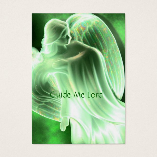Guia-me Senhor - Green Angel Prayer Card (Frente)
