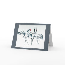 Guindastes Canção-Manchurian do inverno.  Cartão