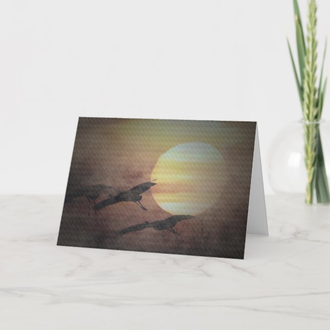 Guindastes de Sandhill nos cartões da névoa (Frente)