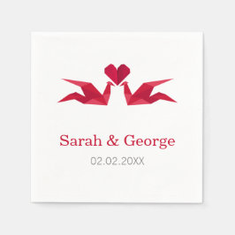 guindastes vermelhos origami guardanapos personali