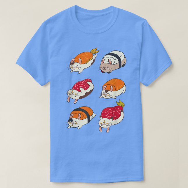 Guinea Pigs Sushi Style Animal Guinea Pig T-Shirt (Frente do Design)