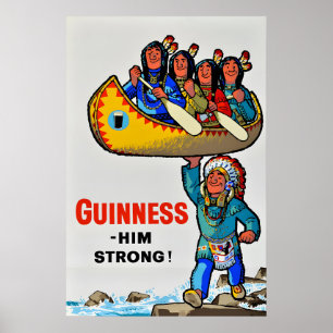 Guinness Him Strong - Impressões de Cartazes Antig
