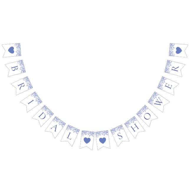 Guirlanda de Bandeiras para Chá de Noiva Floral Az (Todos)