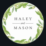 Guirlanda de folhagem de oliveira Adesivo Personal<br><div class="desc">Lindos aquarela de azeitonas e ramos verdes,  adesivo personalizado. Projetado para combinar com nossa coleção Tuscan Olive Greenery.</div>