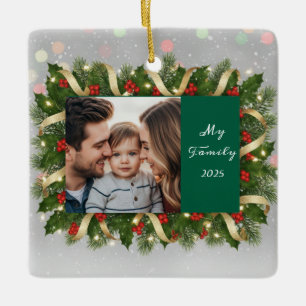 Guirlanda de Natal Família Foto Enfeite de Natal