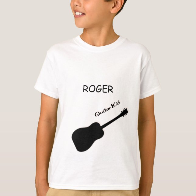 Guitar Kid Nome Personalizado Camisas (Frente)