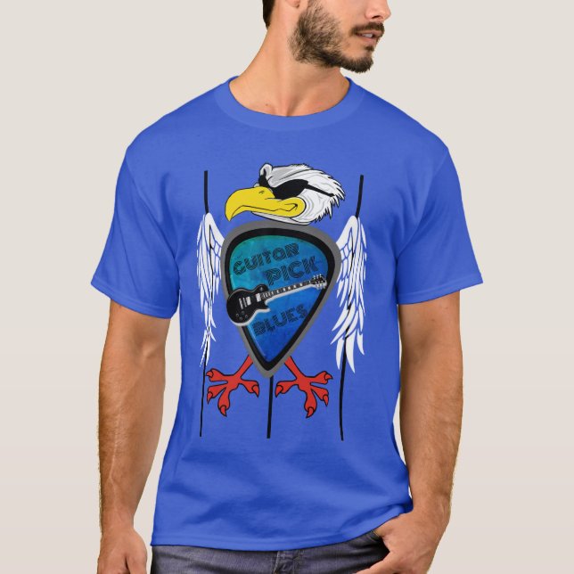 Guitar Pick Blues Regal Eagle T-Shirt (Frente)