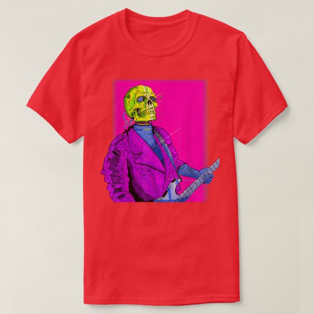 Guitar Stars Skull Men T-Shirt (Frente do Design)
