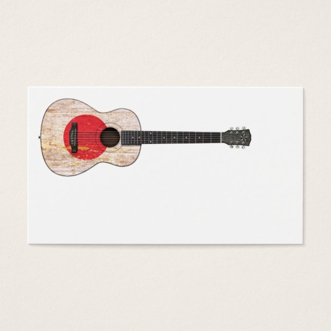 Guitarra acústica de bandeira japonesa envelhecida (Frente)