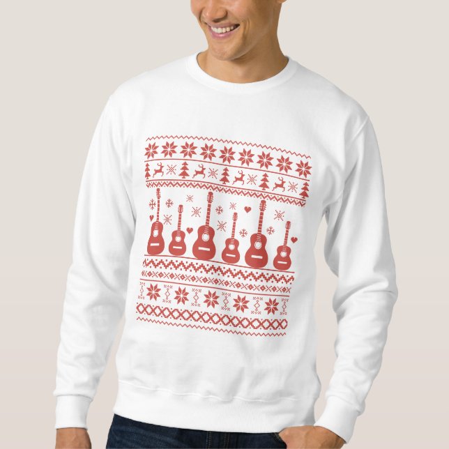 Guitarra acústica de suéter de Natal feia (Frente)
