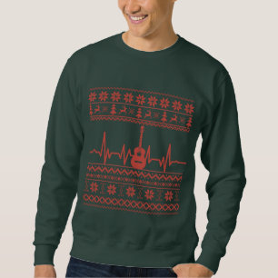 Guitarra acústica de suéter de Natal feia