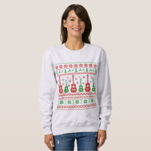 guitarra acústica de suéter de natal feio