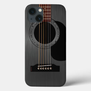 Guitarra acústica preta da cinza