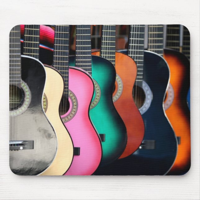 Guitarra acústicas coloridas Mousepad (Frente)